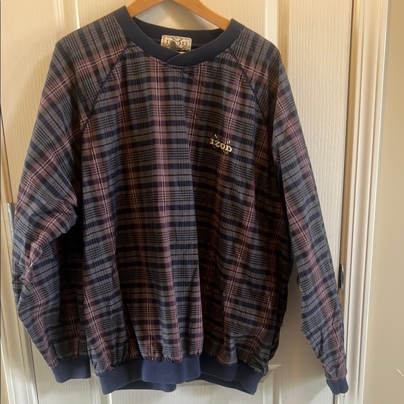 IZOD Men's Plaid Sweater - Blue and Pink - Picture 1 of 3